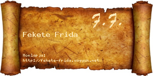 Fekete Frida névjegykártya