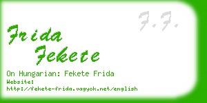 frida fekete business card